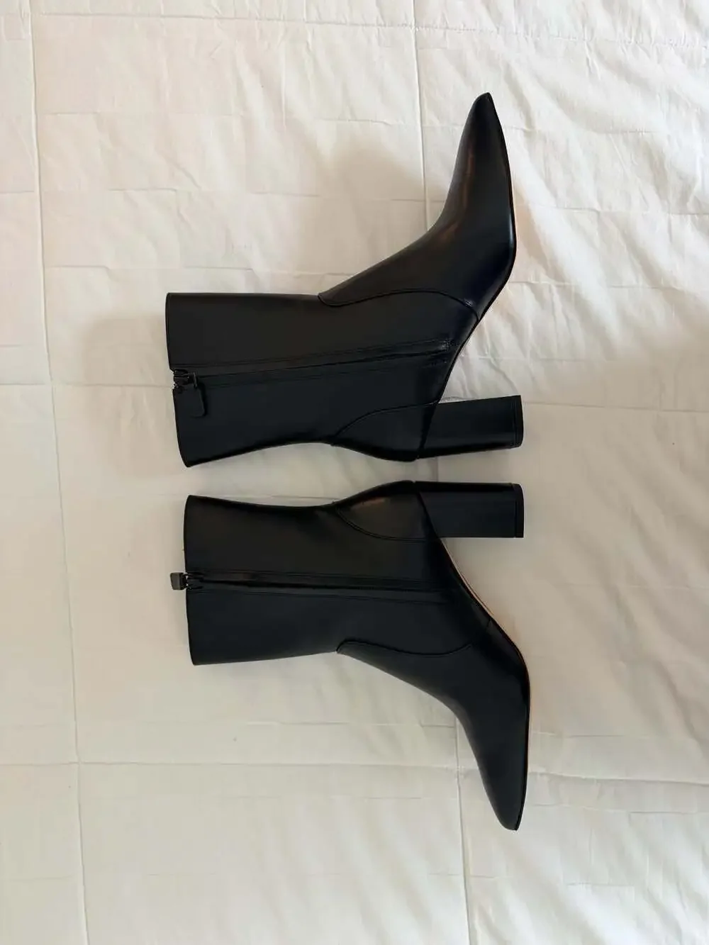 Stuart Weitzman Renegade Zip 75 Black Leather Ankle Boots Size 9